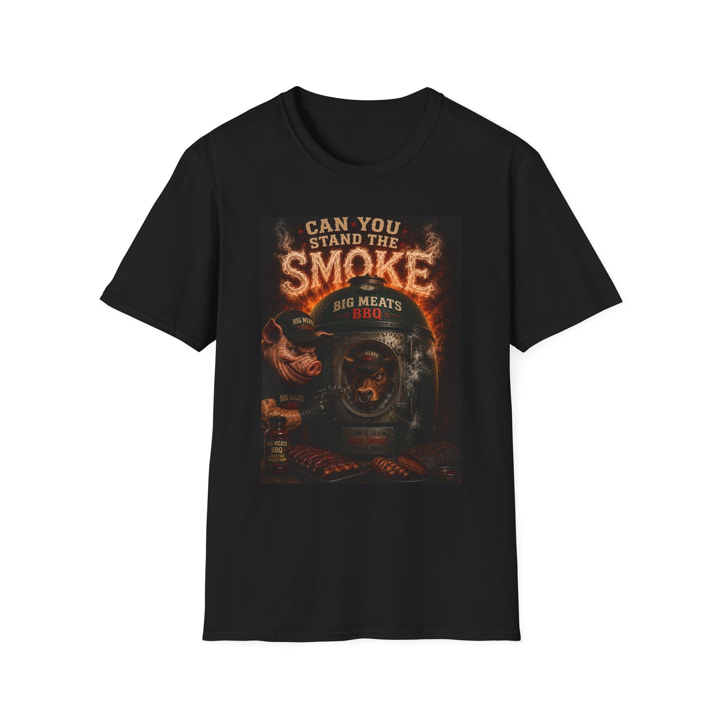 Can You Stand the Smoke Pig BBQ Graphic T-Shirt