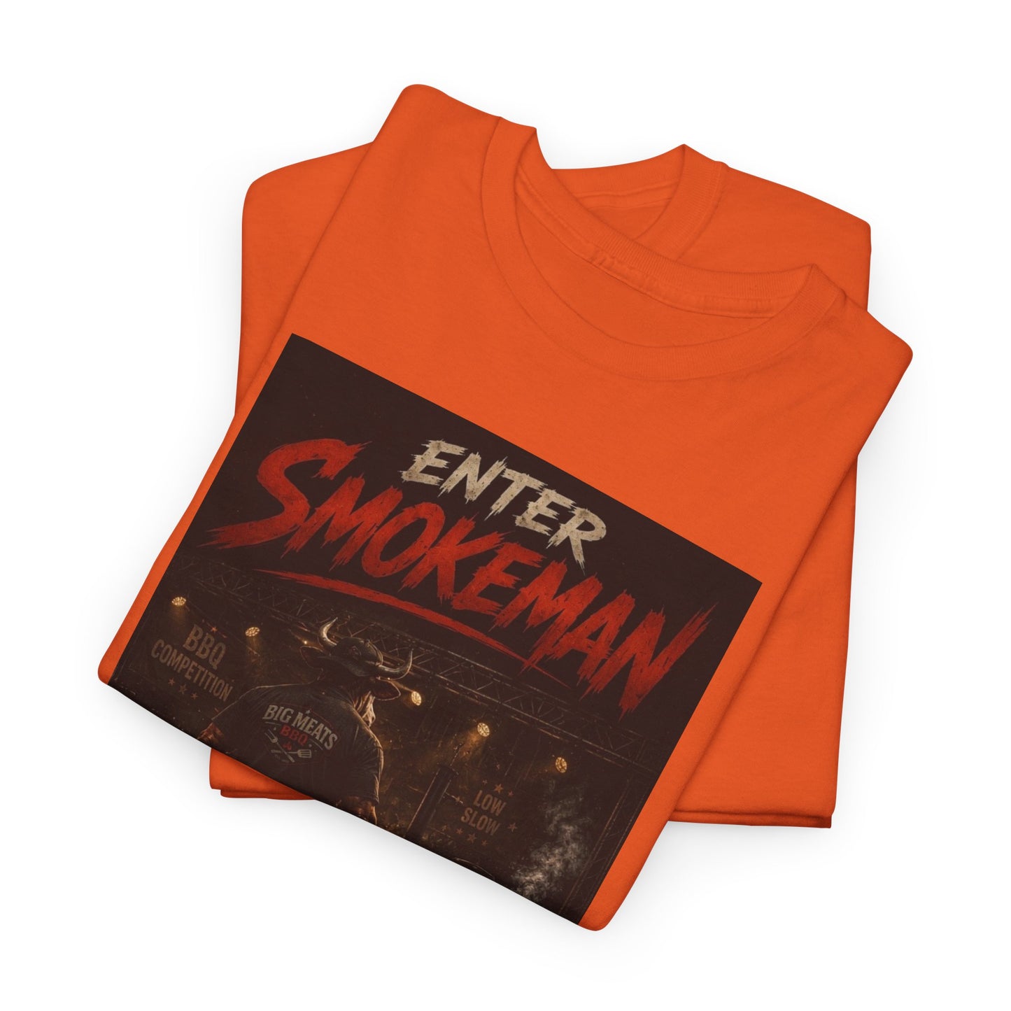Enter Smokeman T‑Shirt — Vintage BBQ/Grill Poster Tee (Big Meats)