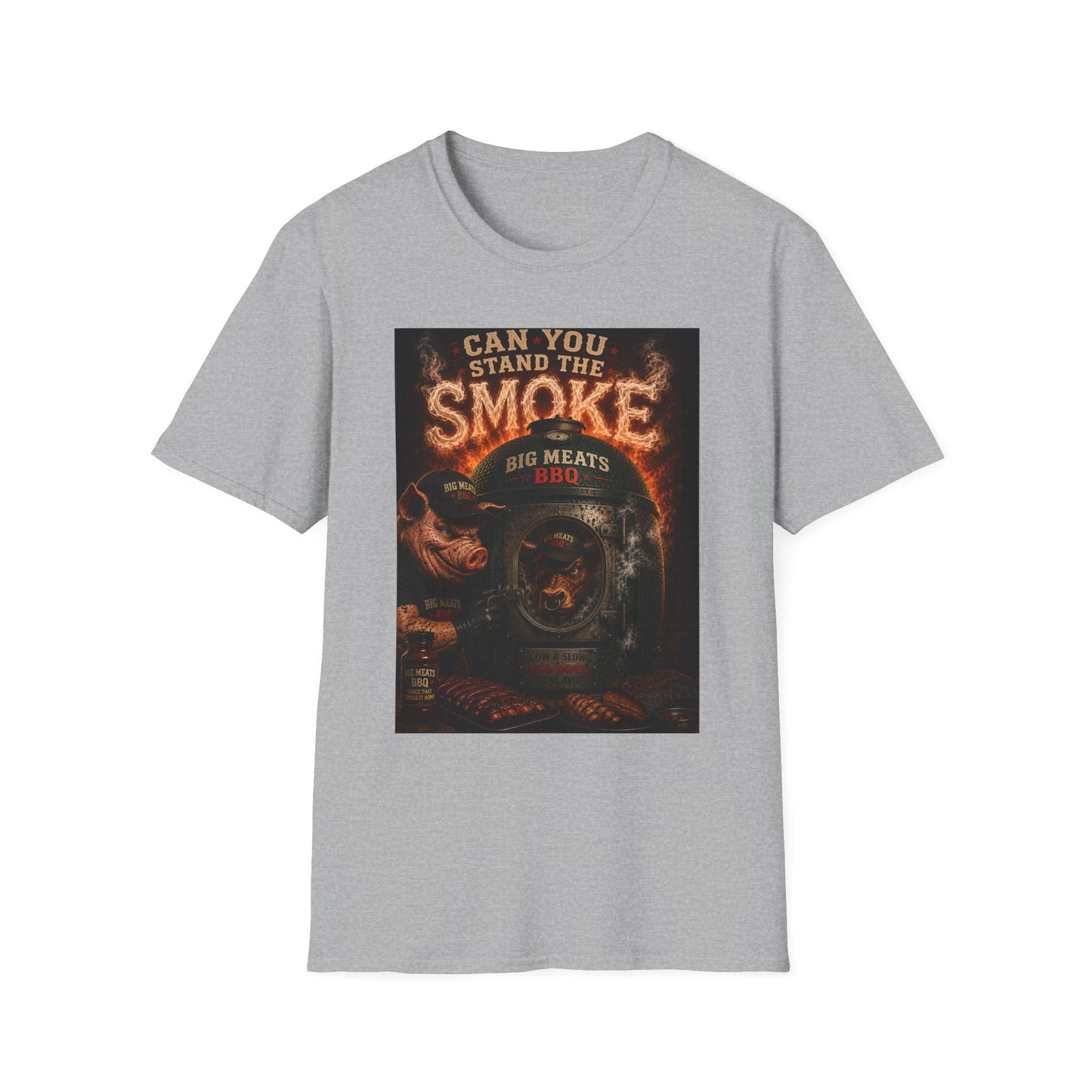 Can You Stand the Smoke Pig BBQ Graphic T-Shirt