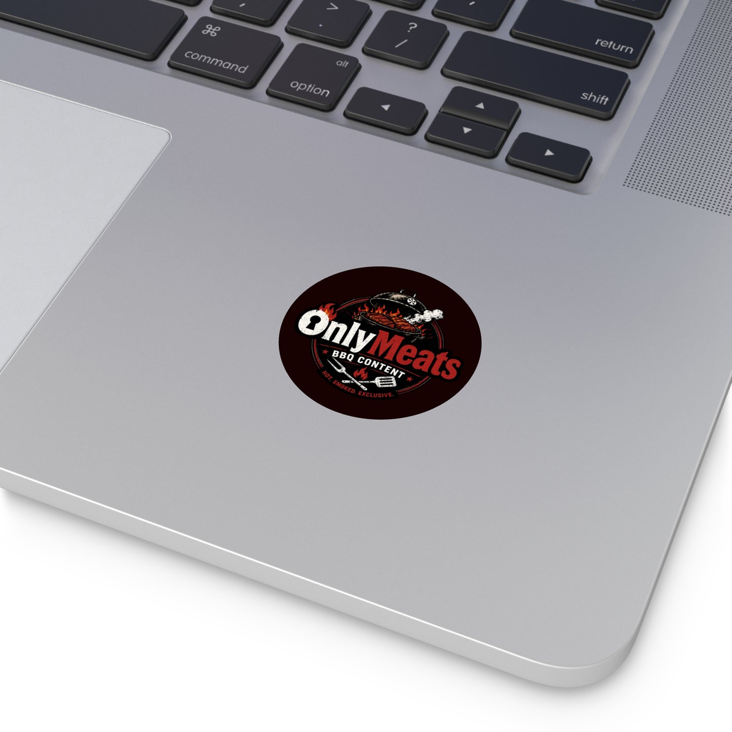 OnlyMeats BBQ Round Vinyl Sticker — Grilling Emblem for BBQ Lovers